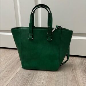 Zara Green Structured Crossbody Handbag